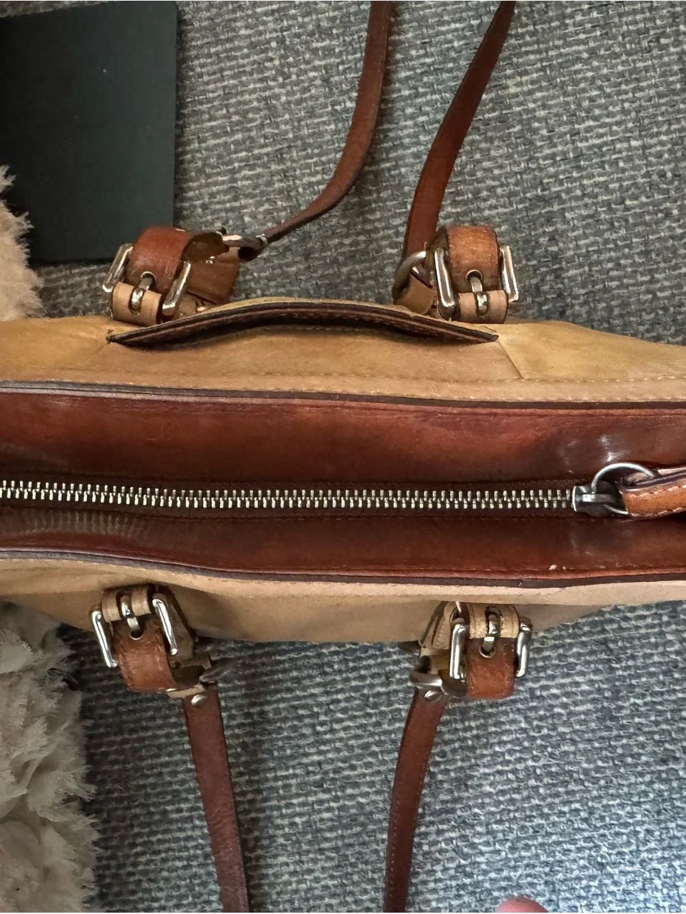 Coach Leatherware Leather F11524 Cognac Glove-Tanned Leather Shoulder ZipTop Bag